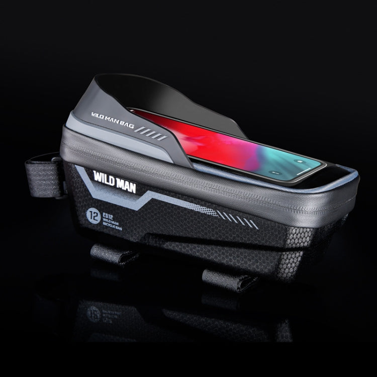 WILD MAN ES12 1L Sac de cadre de vélo de montagne Sacoche de téléphone étanche pour vélo, ES12 (Gris), ES12 (Bleu), ES12 (Noir), ES12 (Rouge)