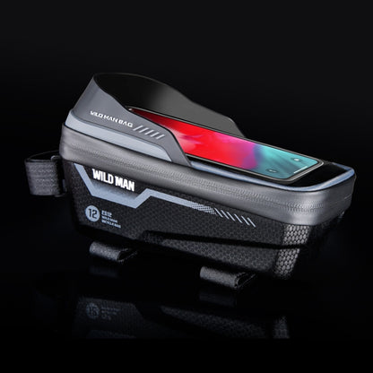 WILD MAN ES12 1L Sac de cadre de vélo de montagne Sacoche de téléphone étanche pour vélo, ES12 (Gris), ES12 (Bleu), ES12 (Noir), ES12 (Rouge)