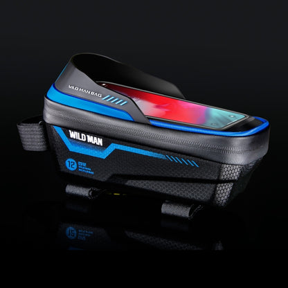 WILD MAN ES12 1L Sac de cadre de vélo de montagne Sacoche de téléphone étanche pour vélo, ES12 (Gris), ES12 (Bleu), ES12 (Noir), ES12 (Rouge)