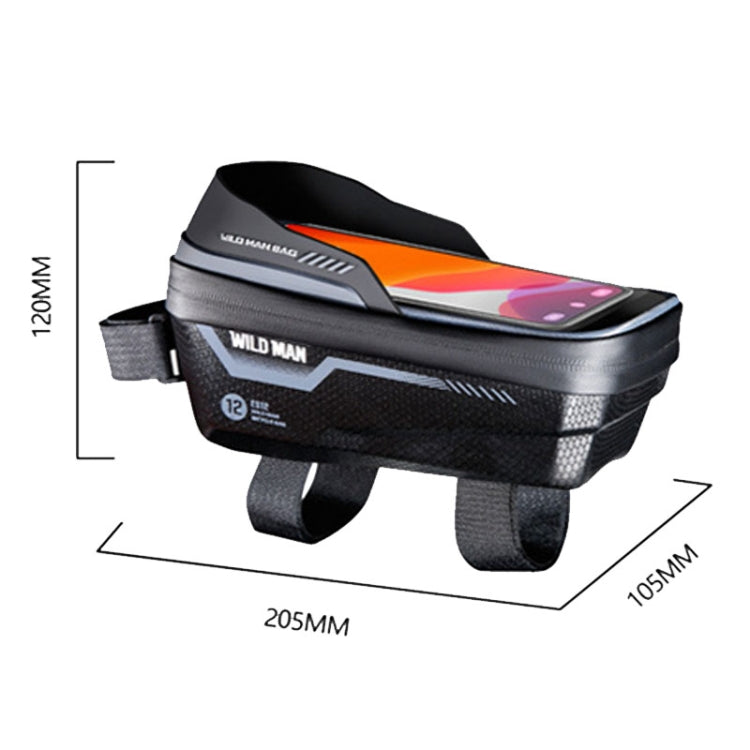 WILD MAN ES12 1L Sac de cadre de vélo de montagne Sacoche de téléphone étanche pour vélo, ES12 (Gris), ES12 (Bleu), ES12 (Noir), ES12 (Rouge)