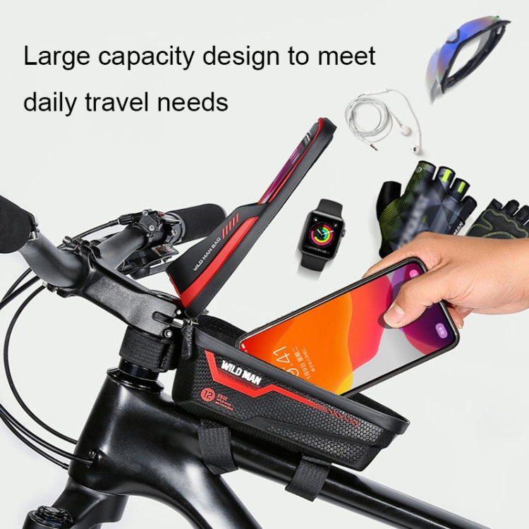WILD MAN ES12 1L Sac de cadre de vélo de montagne Sacoche de téléphone étanche pour vélo, ES12 (Gris), ES12 (Bleu), ES12 (Noir), ES12 (Rouge)
