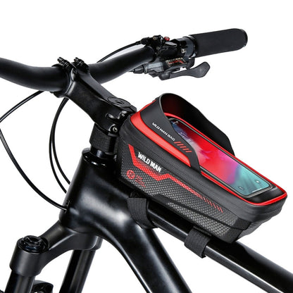 WILD MAN ES12 1L Sac de cadre de vélo de montagne Sacoche de téléphone étanche pour vélo, ES12 (Gris), ES12 (Bleu), ES12 (Noir), ES12 (Rouge)