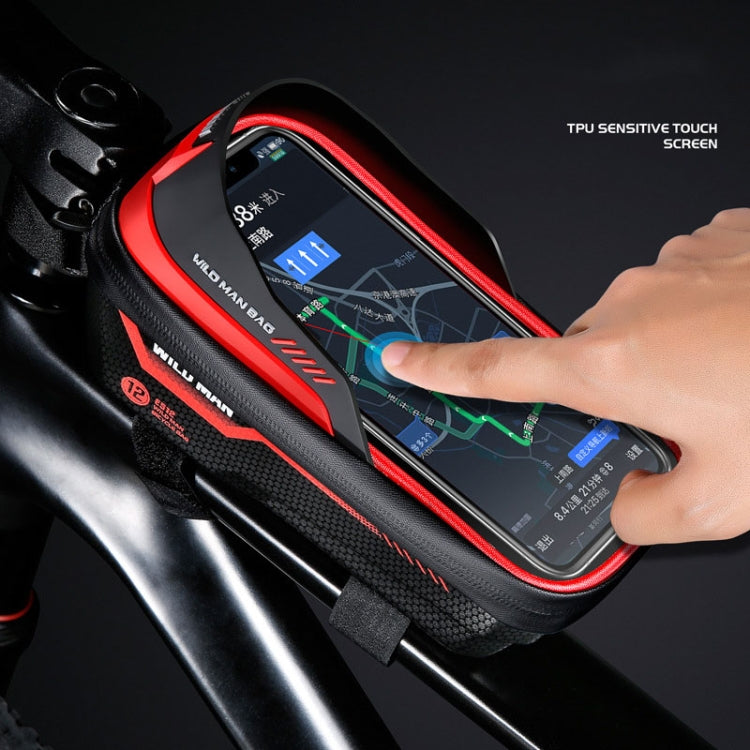 WILD MAN ES12 1L Sac de cadre de vélo de montagne Sacoche de téléphone étanche pour vélo, ES12 (Gris), ES12 (Bleu), ES12 (Noir), ES12 (Rouge)