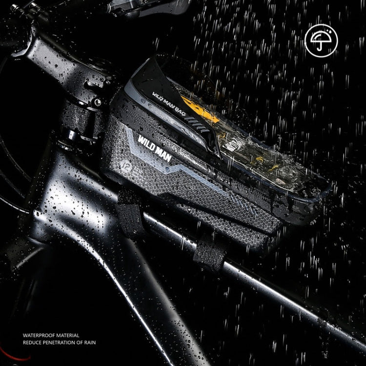 WILD MAN ES12 1L Sac de cadre de vélo de montagne Sacoche de téléphone étanche pour vélo, ES12 (Gris), ES12 (Bleu), ES12 (Noir), ES12 (Rouge)