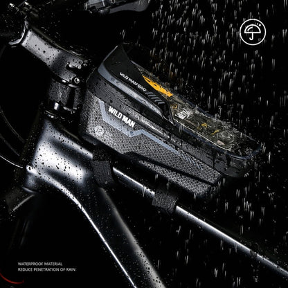 WILD MAN ES12 1L Sac de cadre de vélo de montagne Sacoche de téléphone étanche pour vélo, ES12 (Gris), ES12 (Bleu), ES12 (Noir), ES12 (Rouge)