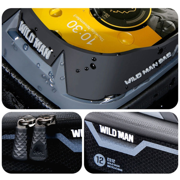 WILD MAN ES12 1L Sac de cadre de vélo de montagne Sacoche de téléphone étanche pour vélo, ES12 (Gris), ES12 (Bleu), ES12 (Noir), ES12 (Rouge)