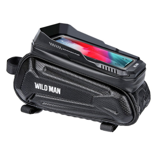 WILD MAN XT5 1,2L Sacoche de cadre avant EVA rigide pour vélo, avec écran tactile étanche pour téléphone, XT5 (Sergé), XT5 (Solaire)