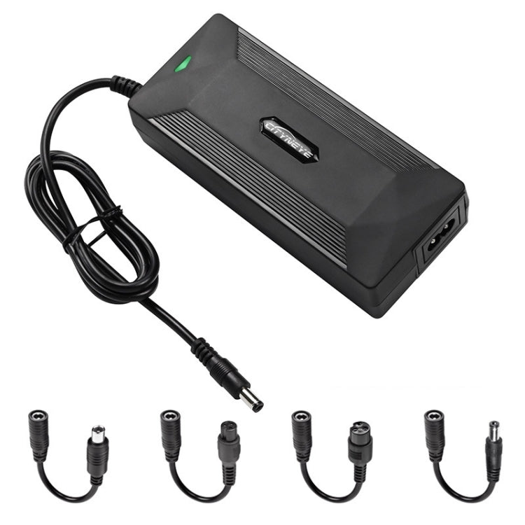 Chargeur de batterie au lithium 42V 2A pour vélo électrique et scooter avec 4 câbles adaptateurs, prise US, prise EU, prise UK, prise AU