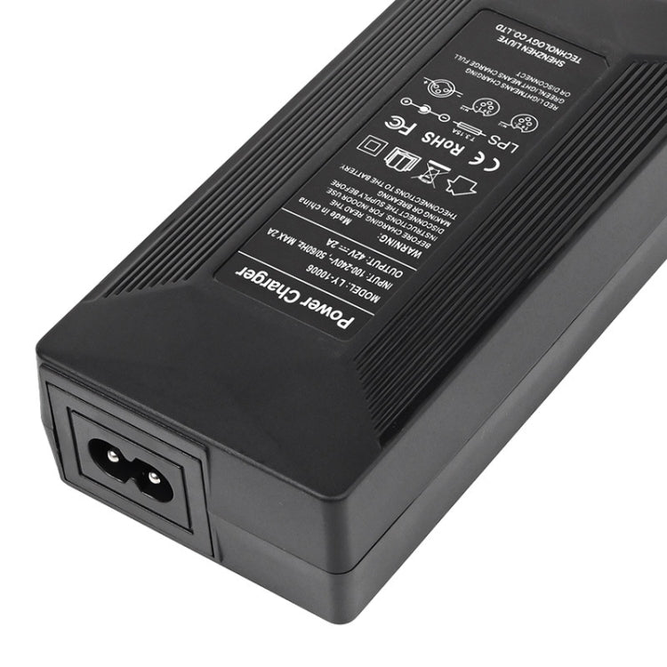 Chargeur de batterie au lithium 42V 2A pour vélo électrique et scooter avec 4 câbles adaptateurs, prise US, prise EU, prise UK, prise AU