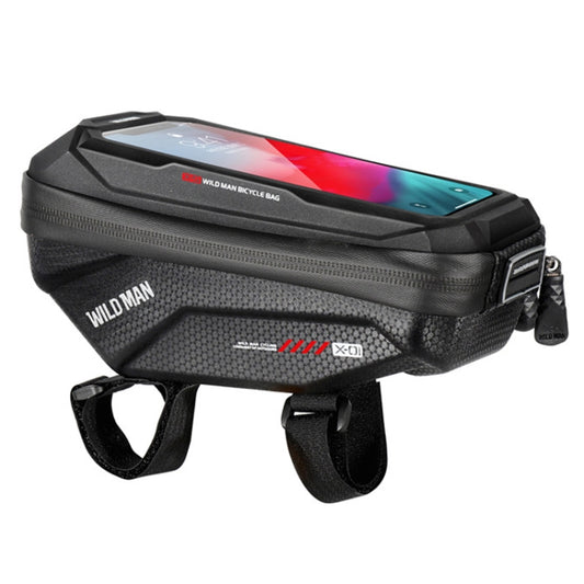 WILD MAN X1 1L EVA Coque Rigide Vélo Téléphone Écran Tactile Sacoche de Guidon Sac de Cyclisme Étanche, X1 1L (Rouge)