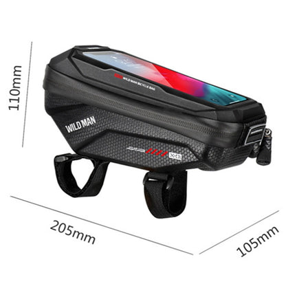 WILD MAN X1 1L EVA Hard Shell Bicycle Phone Touch Screen Handlebar Bag Waterproof Cycling Bag, X1 1L (Red)