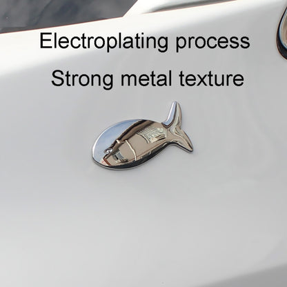 Fish-Shaped Car Metal Stickers Car Body Tail Marker Decorative Decals, Fish-Shaped