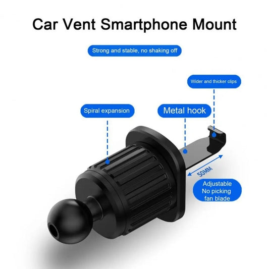 Support de téléphone portable à pince de ventilation de voiture rotative en spirale