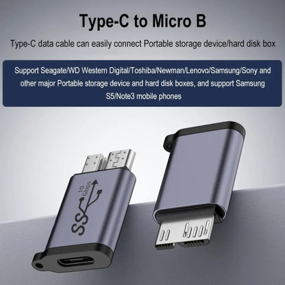 Micro B Male Adapter USB Link HDD Enclosure Interface Converter, USB Female Transfer, Type-C Female Transfer, USB Male Transfer, Type-C Male Transfer