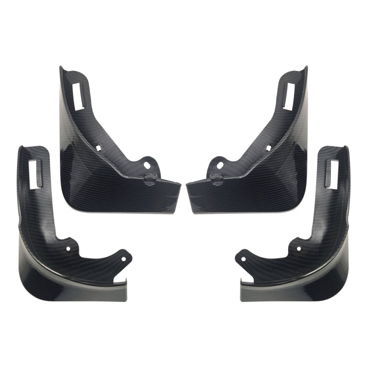 For Tesla Model Y Car Punch-Free Front And Rear Wheel Soft Rubber Mudguards, Matte Black, Carbon Fiber