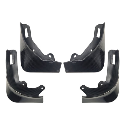 For Tesla Model Y Car Punch-Free Front And Rear Wheel Soft Rubber Mudguards, Matte Black, Carbon Fiber