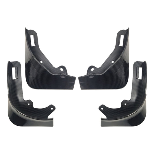For Tesla Model Y Car Punch-Free Front And Rear Wheel Soft Rubber Mudguards, Matte Black, Carbon Fiber