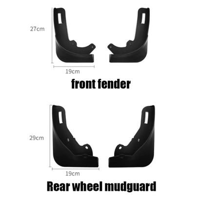 For Tesla Model Y Car Punch-Free Front And Rear Wheel Soft Rubber Mudguards, Matte Black, Carbon Fiber