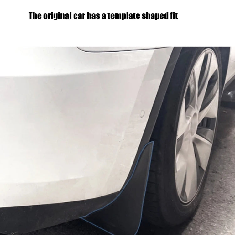 For Tesla Model Y Car Punch-Free Front And Rear Wheel Soft Rubber Mudguards, Matte Black, Carbon Fiber