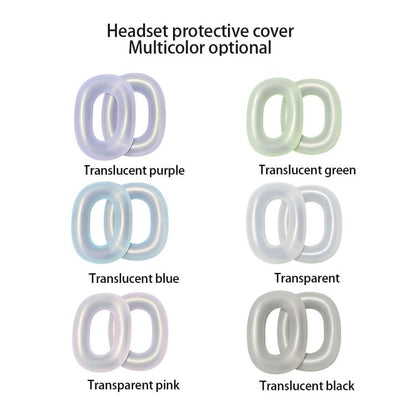 For AirPods Max Headphones Ear Cap Cover Replacement Part, Transparent Black, Transparent, Transparent Purple