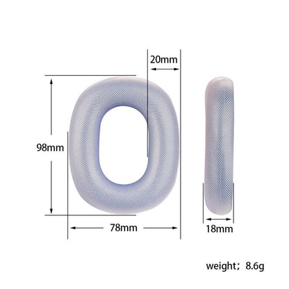 For AirPods Max Headphones Ear Cap Cover Replacement Part, Transparent Black, Transparent, Transparent Purple