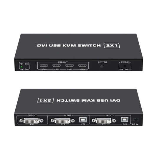 4K DVI USB KVM Switch DVI 2 In 1 Out Adapter Two Computer Shared Switcher Hub, SW88