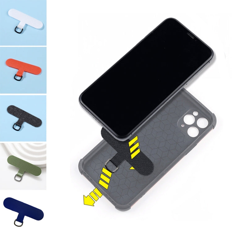 3pcs Mobile Phone Gasket Fixed Lanyard Clip, White, Orange, Dark Grey