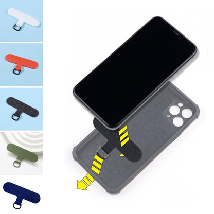 3pcs Mobile Phone Gasket Fixed Lanyard Clip, White, Orange, Dark Grey