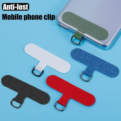 3pcs Mobile Phone Gasket Fixed Lanyard Clip, White, Orange, Dark Grey