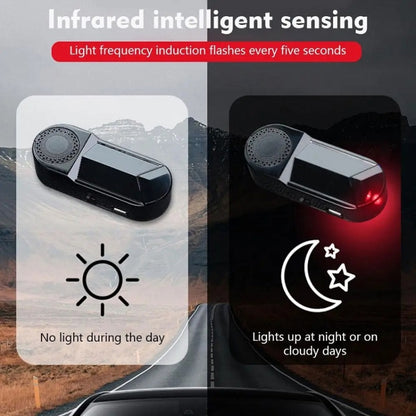 Car Solar Anti-Theft Alarm LED Warning Light With Aromatherapy