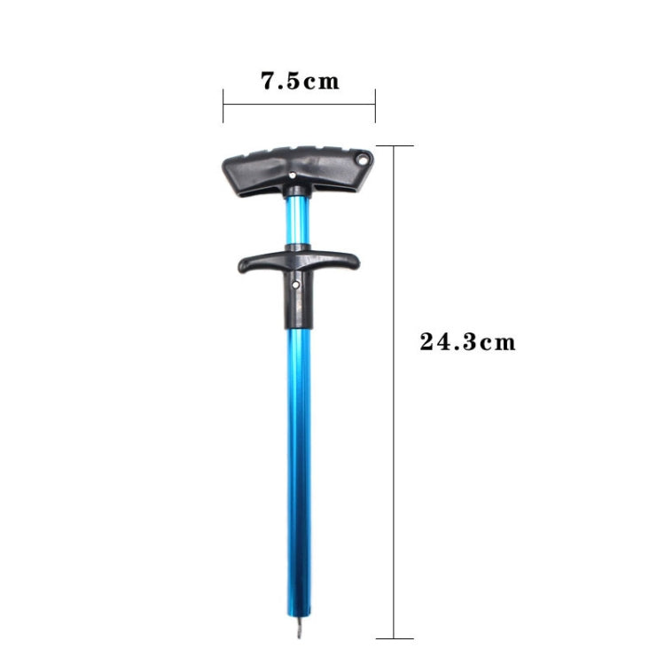 Décocheur en alliage d'aluminium en T pour retirer les hameçons, équipement de pêche en mer 24 x 7,5 cm, bleu, gris + corde à ressort