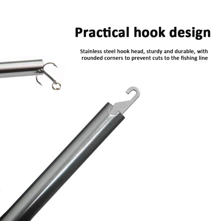 Décocheur en alliage d'aluminium en T pour retirer les hameçons, équipement de pêche en mer 24 x 7,5 cm, bleu, gris + corde à ressort