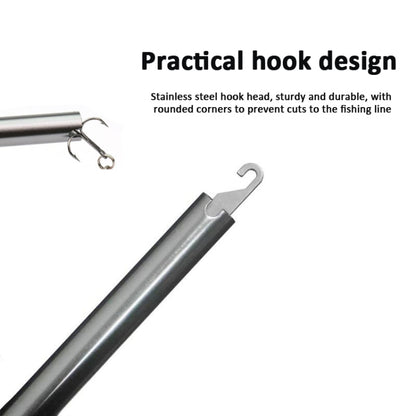 Décocheur en alliage d'aluminium en T pour retirer les hameçons, équipement de pêche en mer 24 x 7,5 cm, bleu, gris + corde à ressort