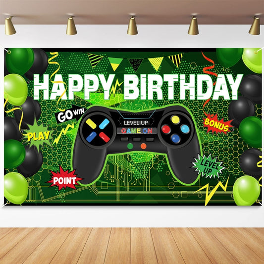 Bannière de décoration de fête d'anniversaire sur le thème de la console de jeu, 180x110cm, 2023SRB51, 2023SRB53, 2023SRB54