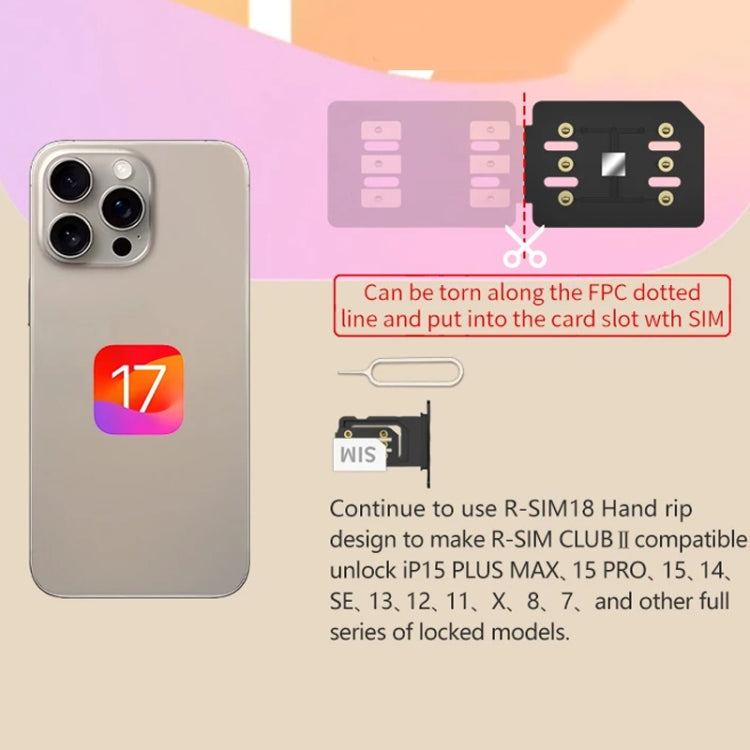 R-SIM CLUB 2 Unlock Card For IOS18 System iPhone Series, R-SIM CLUB 2