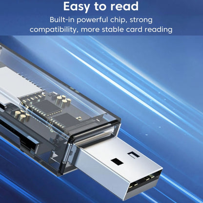 Convertisseur OTG USB vers SD/TF 2 en 1 Lecteur de Carte Multi-Fonction Transparent, Transparent