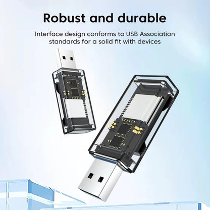 Convertisseur OTG USB vers SD/TF 2 en 1 Lecteur de Carte Multi-Fonction Transparent, Transparent