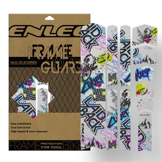 ENLEE 11pcs /Set Autocollant Anti-Rayures Changeant de Couleur pour Cadre de VTT, Film Protecteur Étanche pour Équipement de Cyclisme, Beauté Colorée, Forêt Colorée, Chenille