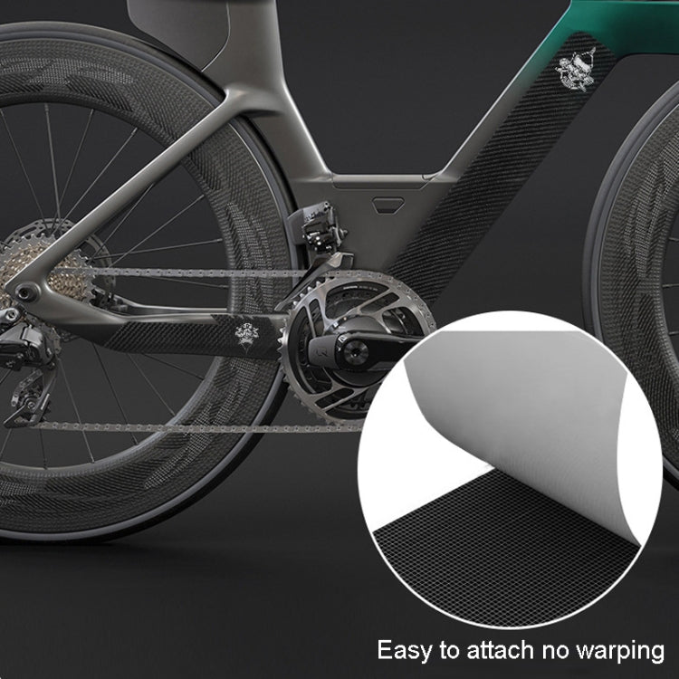 ENLEE E17305 6 pièces/lot Autocollants de cadre de vélo de route Épaissi Protection de chaîne étanche Autocollant, Fibre de carbone, Rayure, Anime, Diamant
