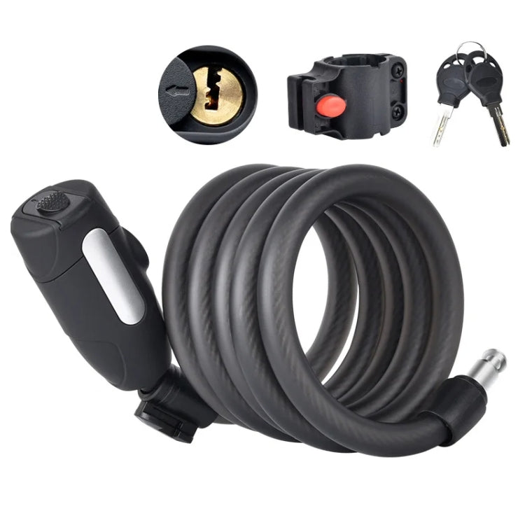 Fixed Portable Anti-theft Thickened Steel Wire Chain Bicycle Lock, Matte Black 1.5m, Matte Black 1.8m
