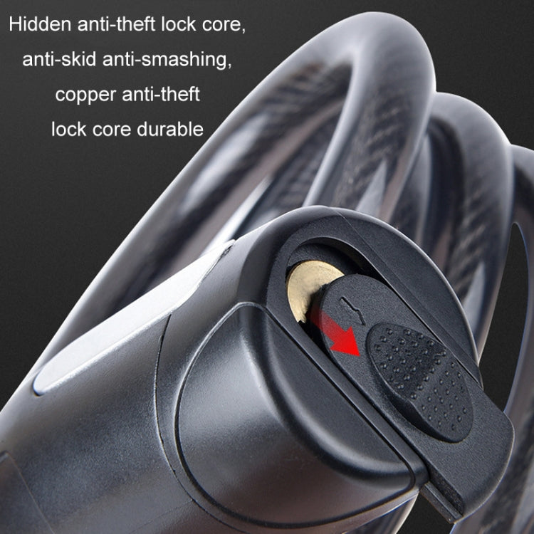 Fixed Portable Anti-theft Thickened Steel Wire Chain Bicycle Lock, Matte Black 1.5m, Matte Black 1.8m