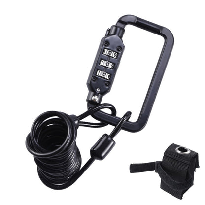 Universal Safety Code Wire Rope Helmet Lock for Motorcycles Bicycles, Black, Black+Storage Bag