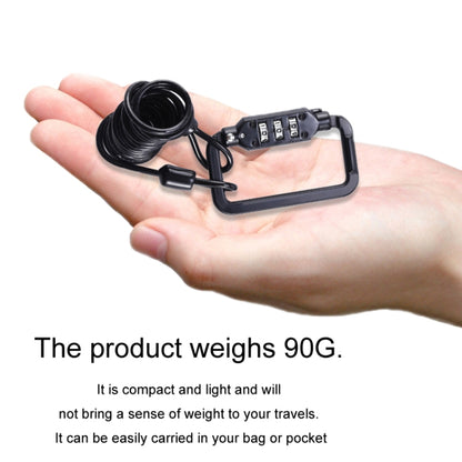 Universal Safety Code Wire Rope Helmet Lock for Motorcycles Bicycles, Black, Black+Storage Bag