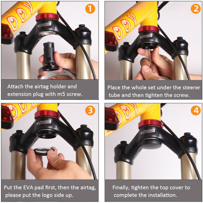 For Airtag Bike Hidden Mount Bicycle Front Fork Down Tube Anti-theft GPS Holder, Style 1, Style 2