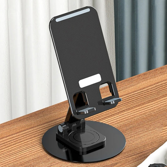 360 Grad drehbarer Handyhalter aus Aluminiumlegierung, Desktop Teleskophalterung, Schwarz, Weiß