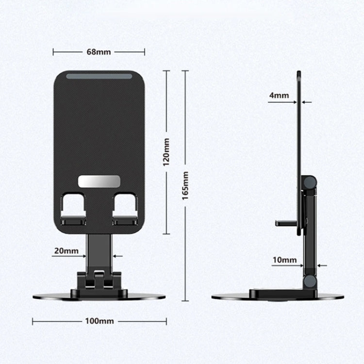 360 Degree Rotating Aluminum Alloy Phone Holder Desktop Telescopic Bracket, Black, White
