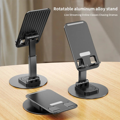 360 Degree Rotating Aluminum Alloy Phone Holder Desktop Telescopic Bracket, Black, White