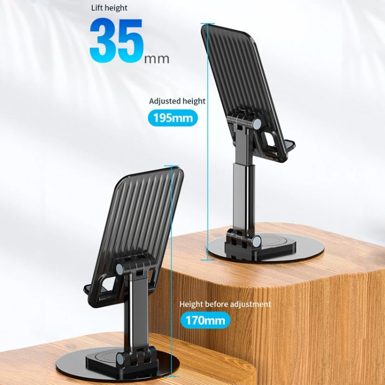 360 Degree Rotating Aluminum Alloy Phone Holder Desktop Telescopic Bracket, Black, White