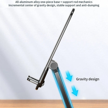 360 Degree Rotating Aluminum Alloy Phone Holder Desktop Telescopic Bracket, Black, White