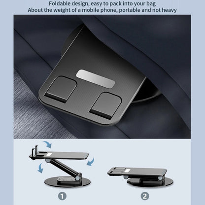 360 Degree Rotating Aluminum Alloy Phone Holder Desktop Telescopic Bracket, Black, White